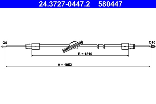 Vajer, parkeringsbroms, Fram, Mitt Ate 24.3727-0447.2 ATE