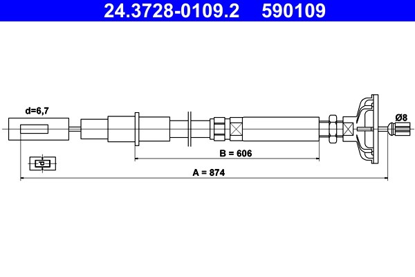 Vajer, koppling Ate 24.3728-0109.2 ATE Vajer, koppling Ate 24.3728-0109.2 ATE