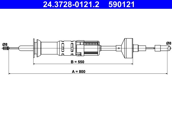 Vajer, koppling Ate 24.3728-0121.2 ATE