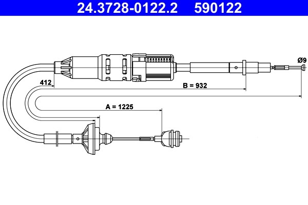 Vajer, koppling Ate 24.3728-0122.2 ATE