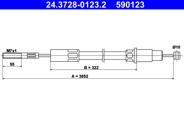 Vajer, koppling Ate 24.3728-0123.2 ATE