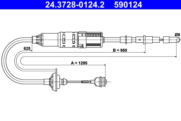 Vajer, koppling Ate 24.3728-0124.2 ATE