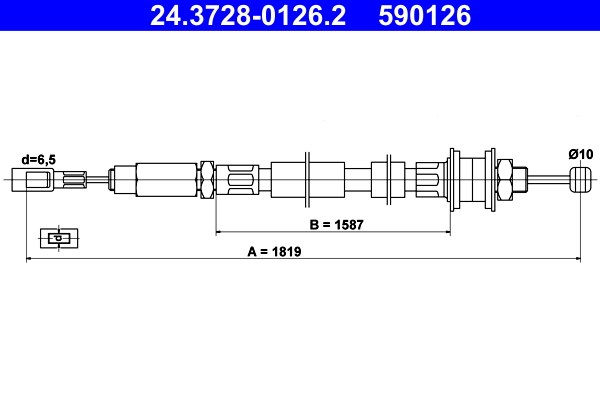 Vajer, koppling Ate 24.3728-0126.2 ATE