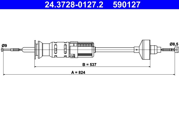 Vajer, koppling Ate 24.3728-0127.2 ATE