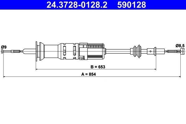 Vajer, koppling Ate 24.3728-0128.2 ATE