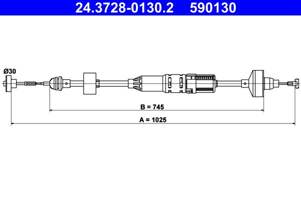 Vajer, koppling Ate 24.3728-0130.2 ATE