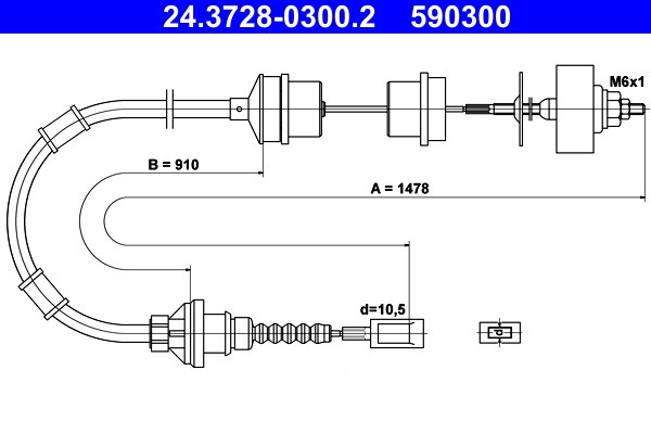 Vajer, koppling Ate 24.3728-0300.2 ATE
