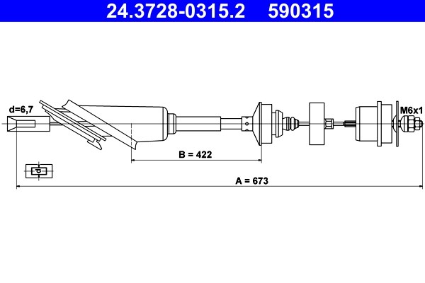 Vajer, koppling Ate 24.3728-0315.2 ATE