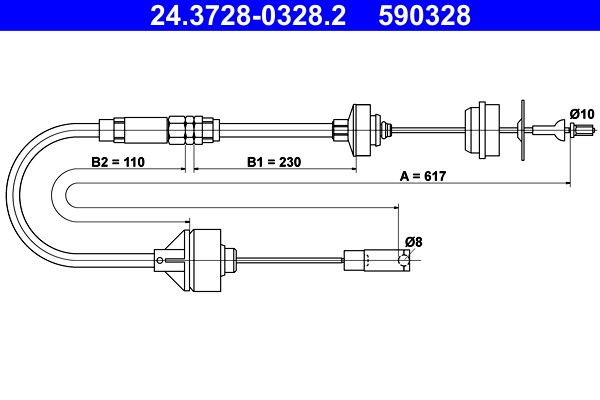 Vajer, koppling Ate 24.3728-0328.2 ATE