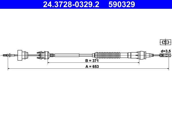 Vajer, koppling Ate 24.3728-0329.2 ATE