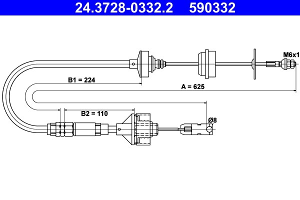 Vajer, koppling Ate 24.3728-0332.2 ATE
