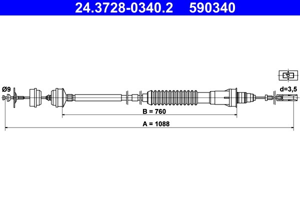 Vajer, koppling Ate 24.3728-0340.2 ATE