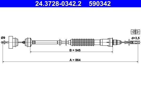 Vajer, koppling Ate 24.3728-0342.2 ATE