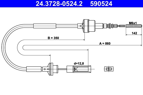Vajer, koppling Ate 24.3728-0524.2 ATE Vajer, koppling Ate 24.3728-0524.2 ATE