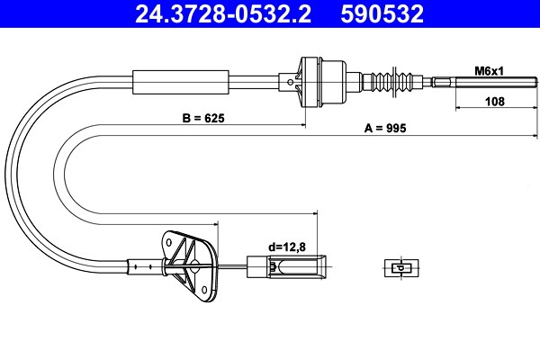 Vajer, koppling Ate 24.3728-0532.2 ATE