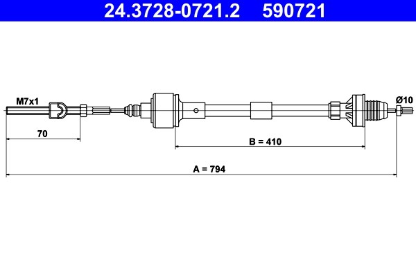 Vajer, koppling Ate 24.3728-0721.2 ATE Vajer, koppling Ate 24.3728-0721.2 ATE