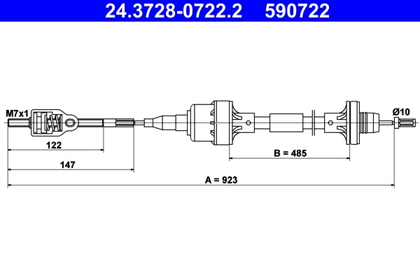 Vajer, koppling Ate 24.3728-0722.2 ATE