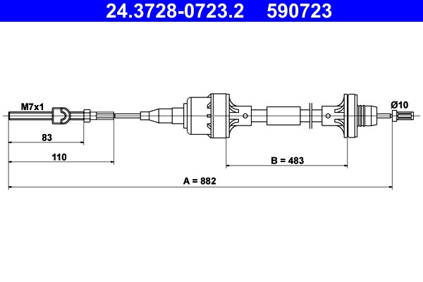 Vajer, koppling Ate 24.3728-0723.2 ATE