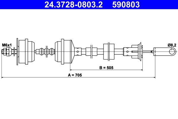 Vajer, koppling Ate 24.3728-0803.2 ATE Vajer, koppling Ate 24.3728-0803.2 ATE