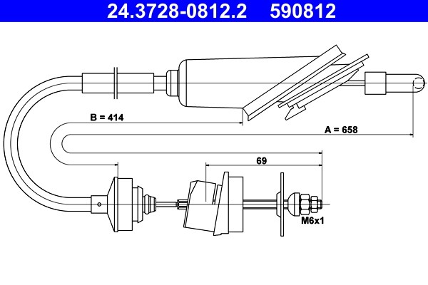 Vajer, koppling Ate 24.3728-0812.2 ATE Vajer, koppling Ate 24.3728-0812.2 ATE