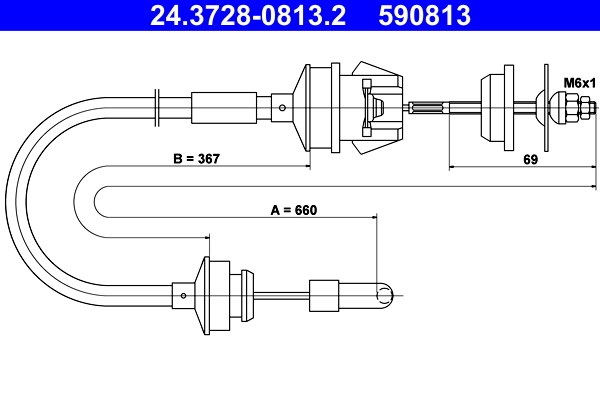 Vajer, koppling Ate 24.3728-0813.2 ATE