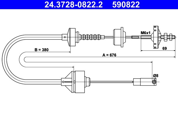 Vajer, koppling Ate 24.3728-0822.2 ATE