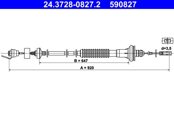 Vajer, koppling Ate 24.3728-0827.2 ATE