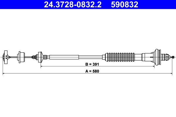 Vajer, koppling Ate 24.3728-0832.2 ATE