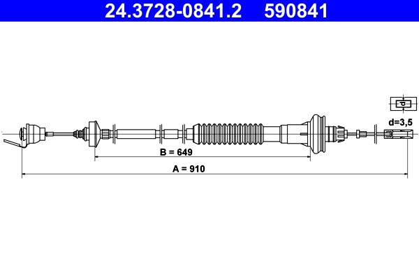 Vajer, koppling Ate 24.3728-0841.2 ATE