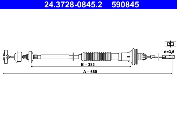 Vajer, koppling Ate 24.3728-0845.2 ATE
