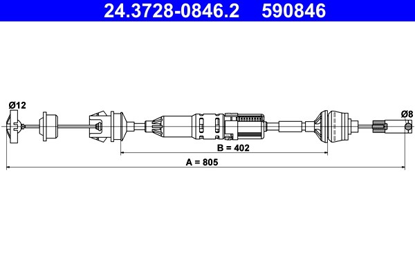 Vajer, koppling Ate 24.3728-0846.2 ATE