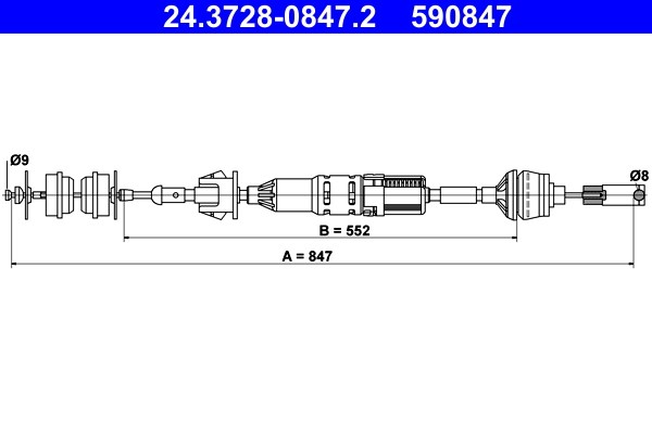 Vajer, koppling Ate 24.3728-0847.2 ATE Vajer, koppling Ate 24.3728-0847.2 ATE