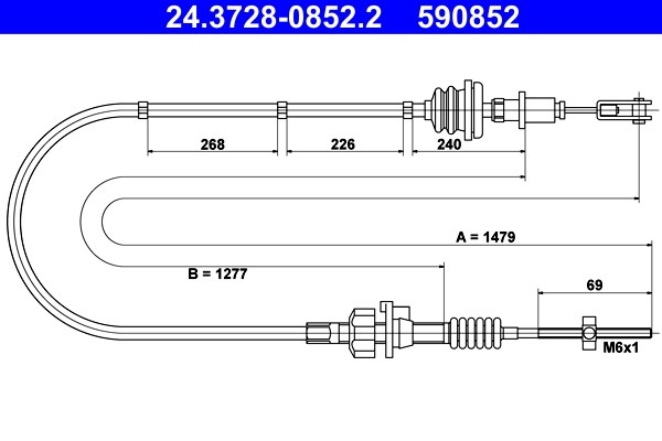 Vajer, koppling Ate 24.3728-0852.2 ATE