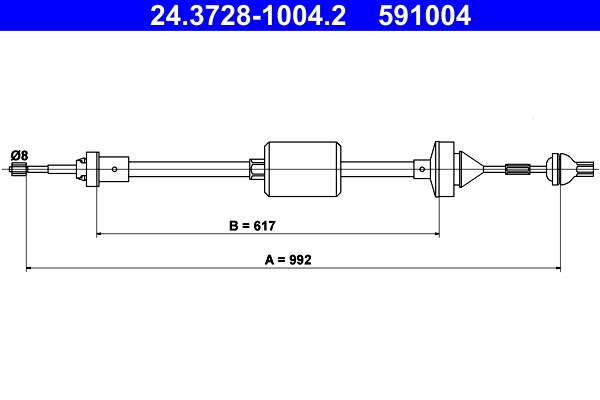 Vajer, koppling Ate 24.3728-1004.2 ATE