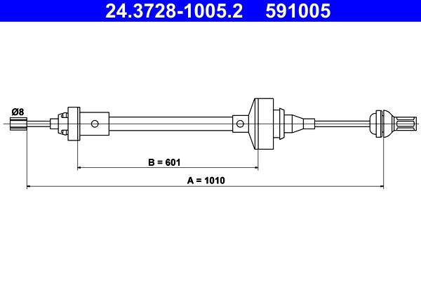 Vajer, koppling Ate 24.3728-1005.2 ATE