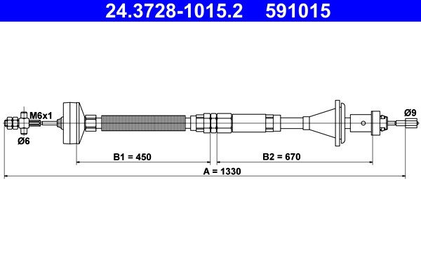 Vajer, koppling Ate 24.3728-1015.2 ATE