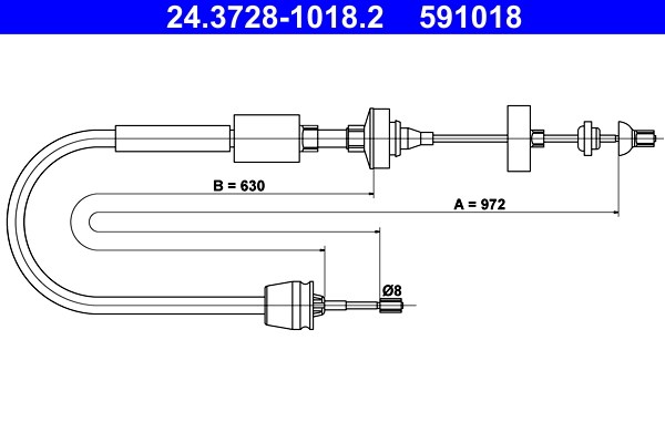 Vajer, koppling Ate 24.3728-1018.2 ATE