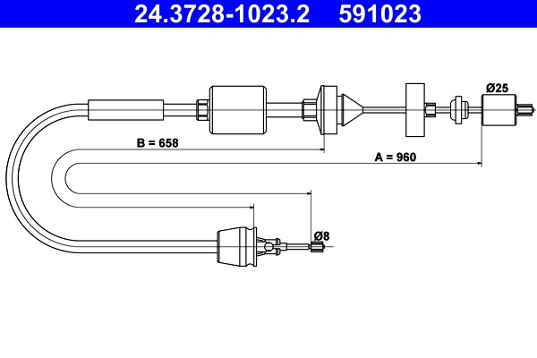 Vajer, koppling Ate 24.3728-1023.2 ATE