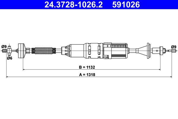 Vajer, koppling Ate 24.3728-1026.2 ATE