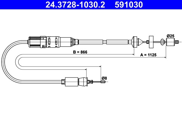 Vajer, koppling Ate 24.3728-1030.2 ATE