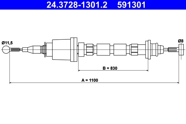 Vajer, koppling Ate 24.3728-1301.2 ATE