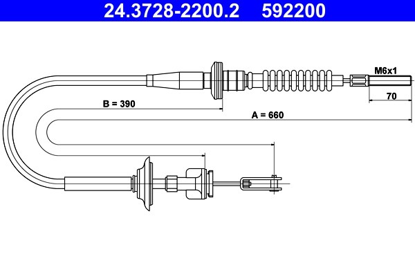 Vajer, koppling Ate 24.3728-2200.2 ATE