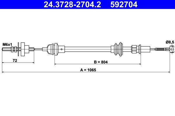 Vajer, koppling Ate 24.3728-2704.2 ATE