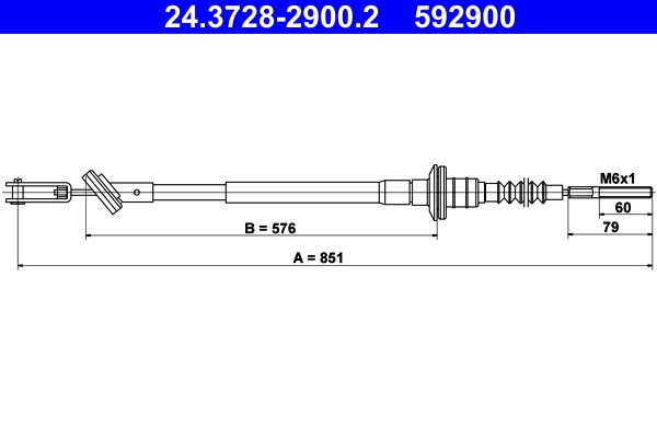 Vajer, koppling Ate 24.3728-2900.2 ATE