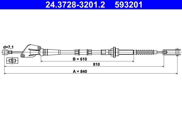 Vajer, koppling Ate 24.3728-3201.2 ATE Vajer, koppling Ate 24.3728-3201.2 ATE