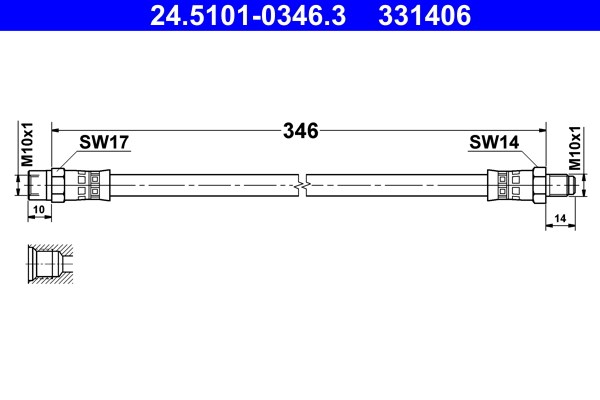 Bromsslang, Framaxel Ate 24.5101-0346.3 ATE