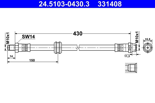 Bromsslang, Framaxel Ate 24.5103-0430.3 ATE
