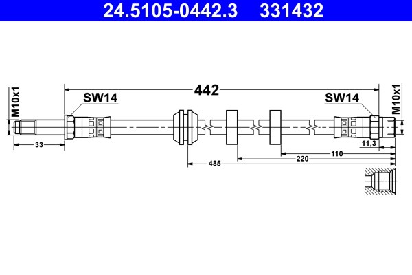 Bromsslang, Framaxel Ate 24.5105-0442.3 ATE