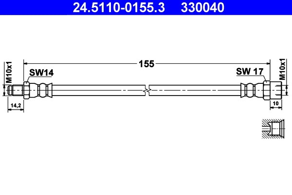 Bromsslang, Bak Ate 24.5110-0155.3 ATE