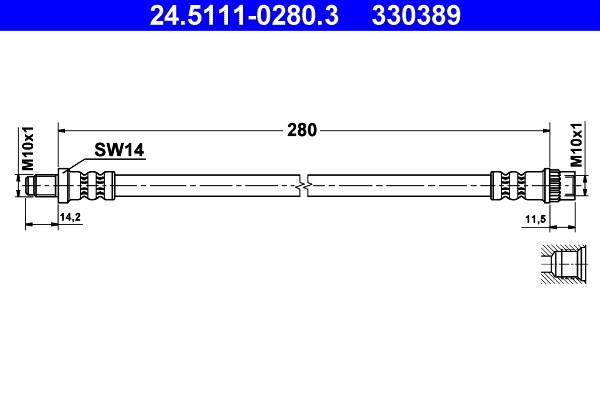 Bromsslang, Fram Ate 24.5111-0280.3 ATE